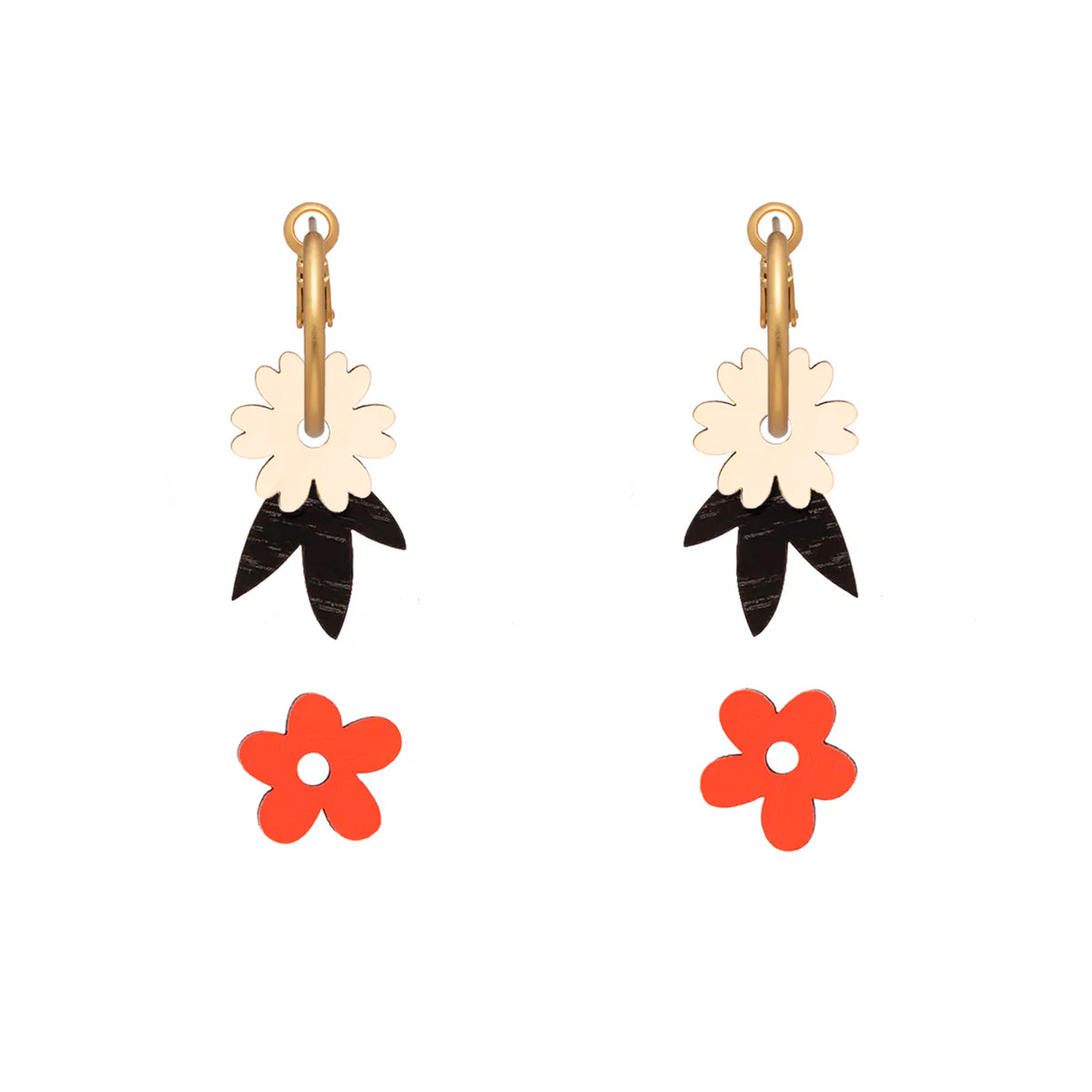 Pendientes de aro intercambiables Materia Rica - Flower Fusion