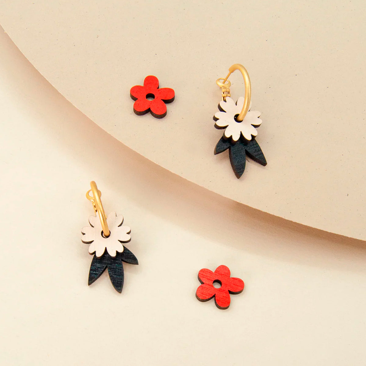 Pendientes de aro intercambiables Materia Rica - Flower Fusion