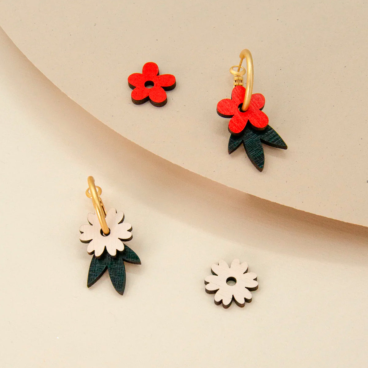 Pendientes de aro intercambiables Materia Rica - Flower Fusion