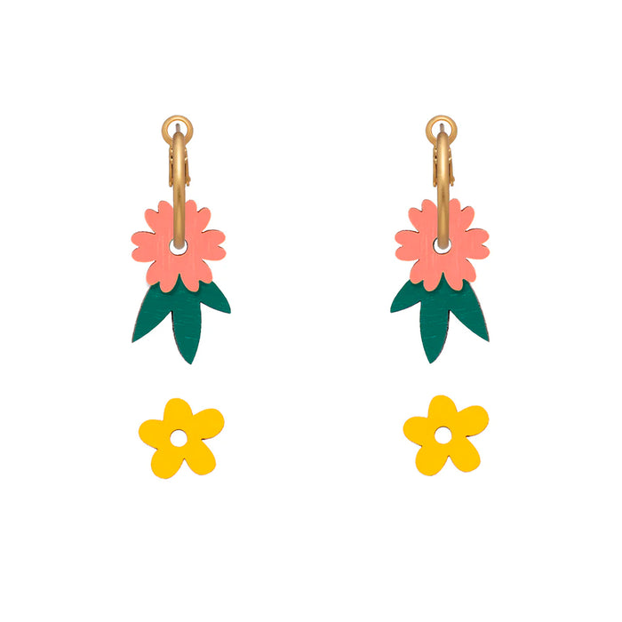 Pendientes de aro intercambiables Materia Rica - Flower Garden