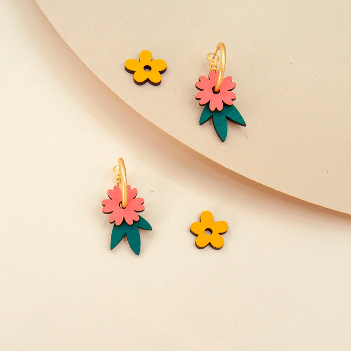 Pendientes de aro intercambiables Materia Rica - Flower Garden