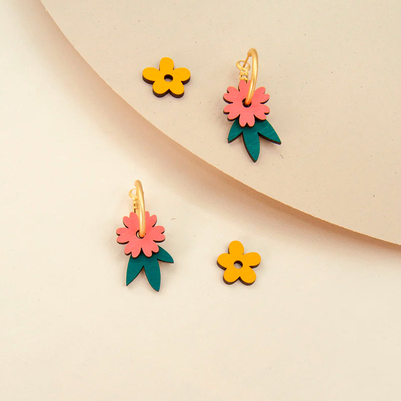 Pendientes de aro intercambiables Materia Rica - Flower Garden