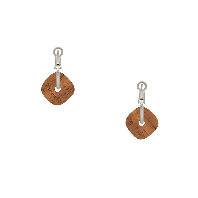 Pendientes de aro Materia Rica - Flower Tile Blue and White
