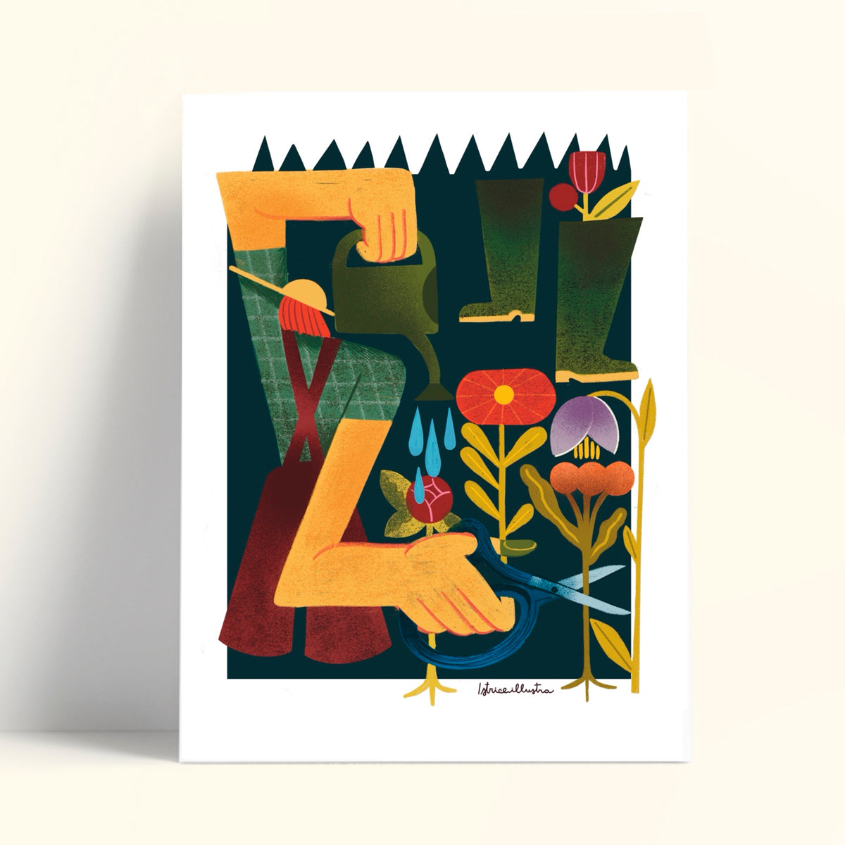 Print de Istriceillustra A5 - "Gardening"