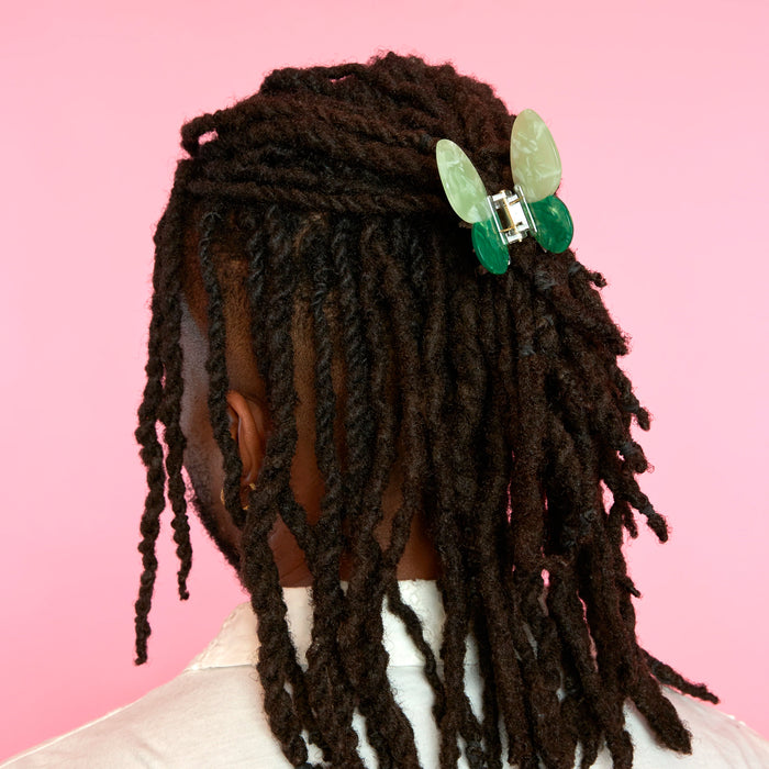 Pinza para el pelo - Mariposa verde