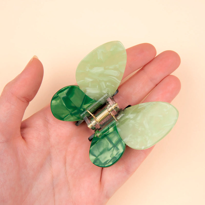 Pinza para el pelo - Mariposa verde