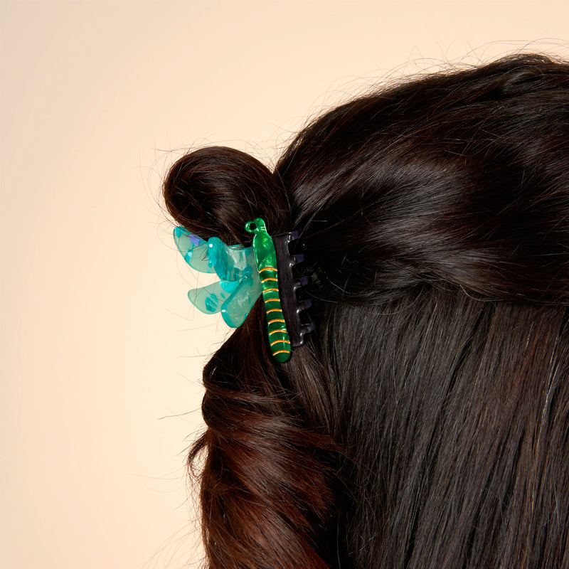 Pinza para el pelo - Libélula Verde