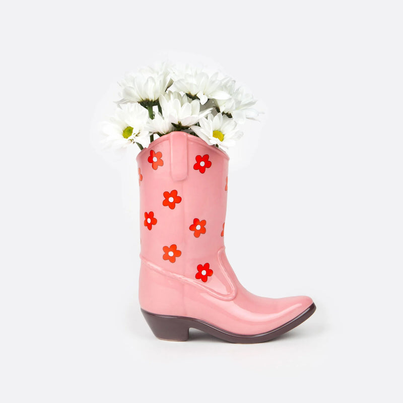 Jarrón DOIY - Bota Cowboy Rosa