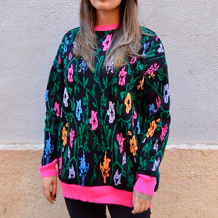 Jersey - Flowers Black