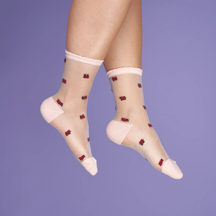 Calcetines transparentes - Mariquita 🐞