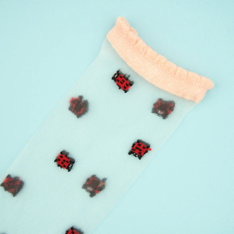 Calcetines transparentes - Mariquita 🐞