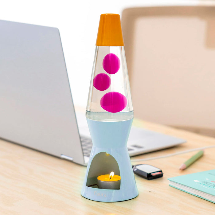 Lámpara de lava Vela Fisura - Naranja, rosa y azul