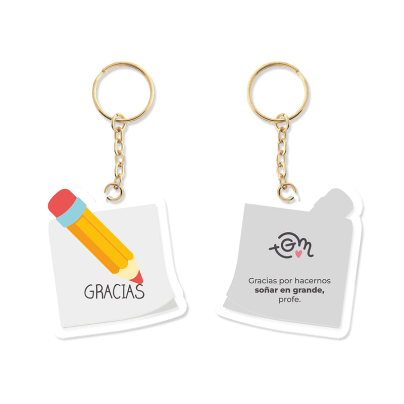 Llavero - "Gracias por hacernos soñar en grande, profe" ✏️