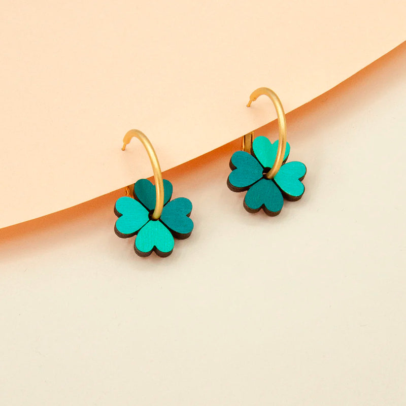 Pendientes de aro Materia Rica - Lucky Clover 🍀