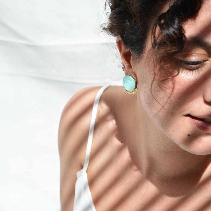 Pendientes - Round Studs Peppermint