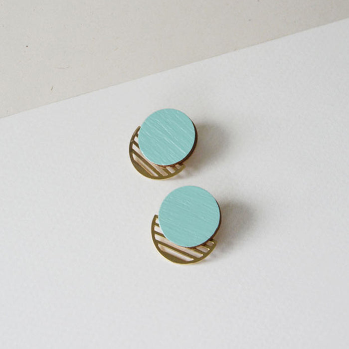 Pendientes - Round Studs Peppermint