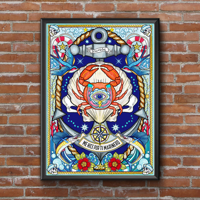 Print de El dios de los tres A4 - "Me hice por ti marinero"