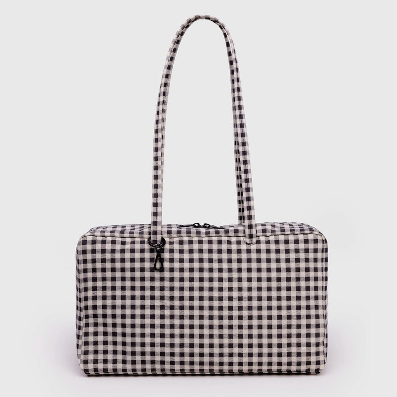 Bolso Mediano Bowler Baggu - Black & White Gingham