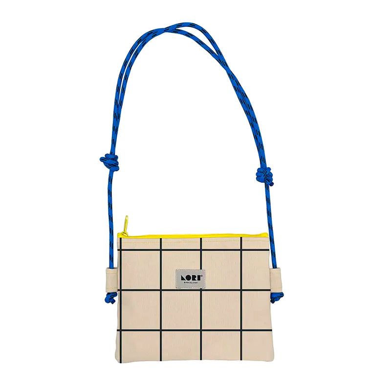 Bolso Lori Barcelona - Mini Crossbody Windowpane Blanco y Negro