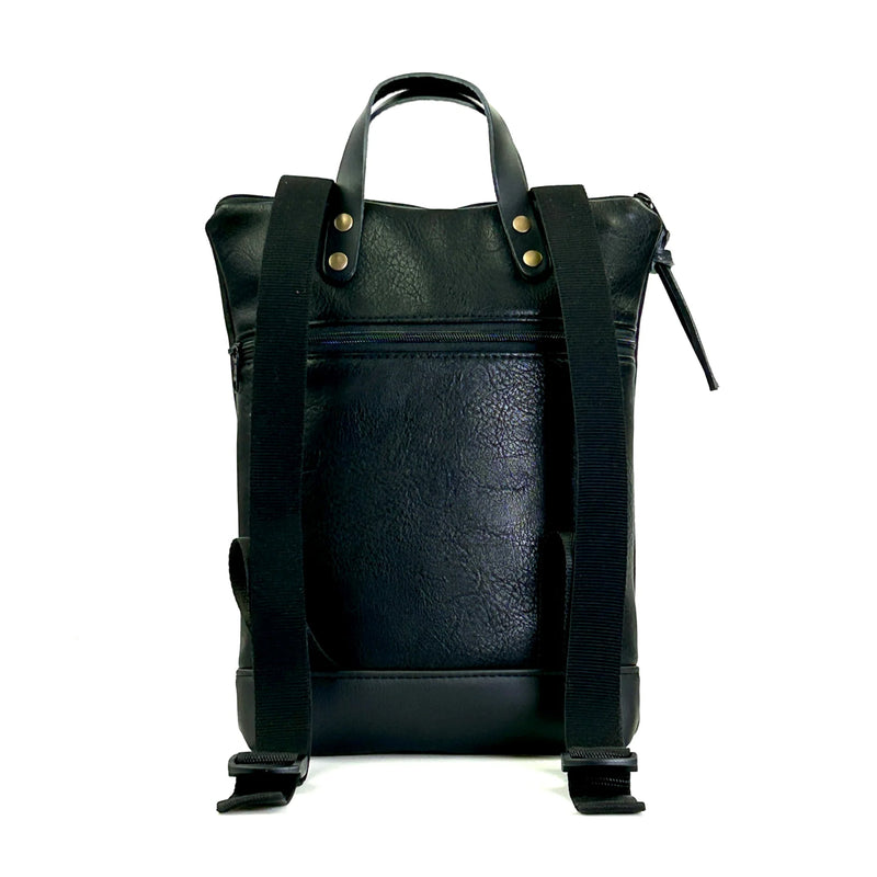 Mochila Mini Book Holder Brunello con bolsillo extra Daniel Chong - Negra