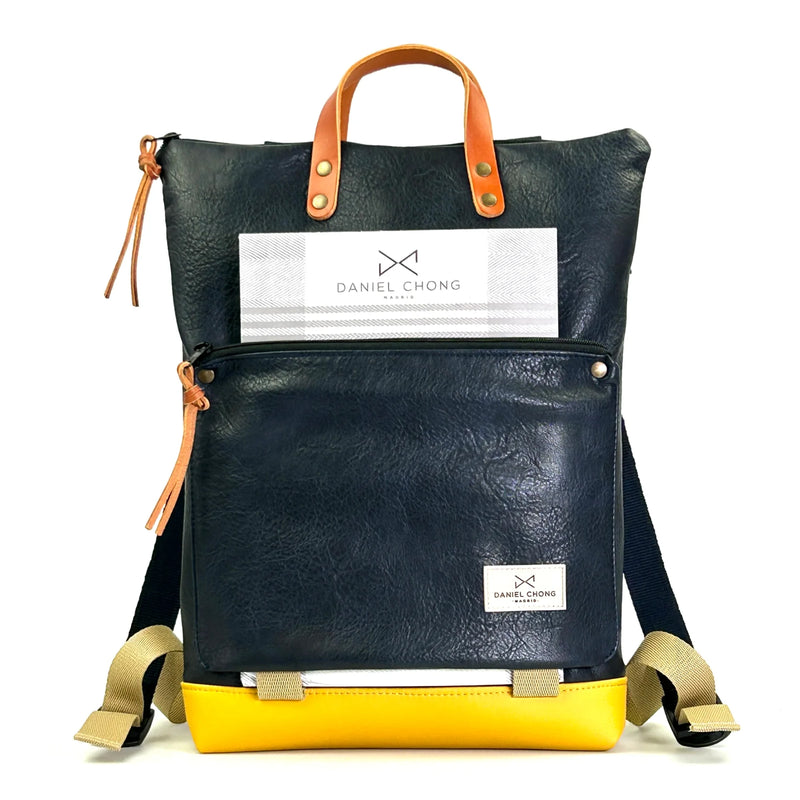 Mochila Book Holder Brunello con bolsillo extra Daniel Chong - Azul marino