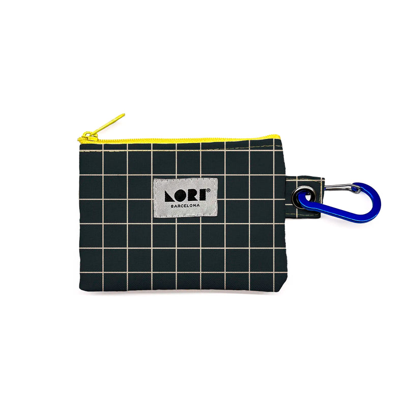 Monedero Lori Barcelona - Windowpane Negro y Blanco