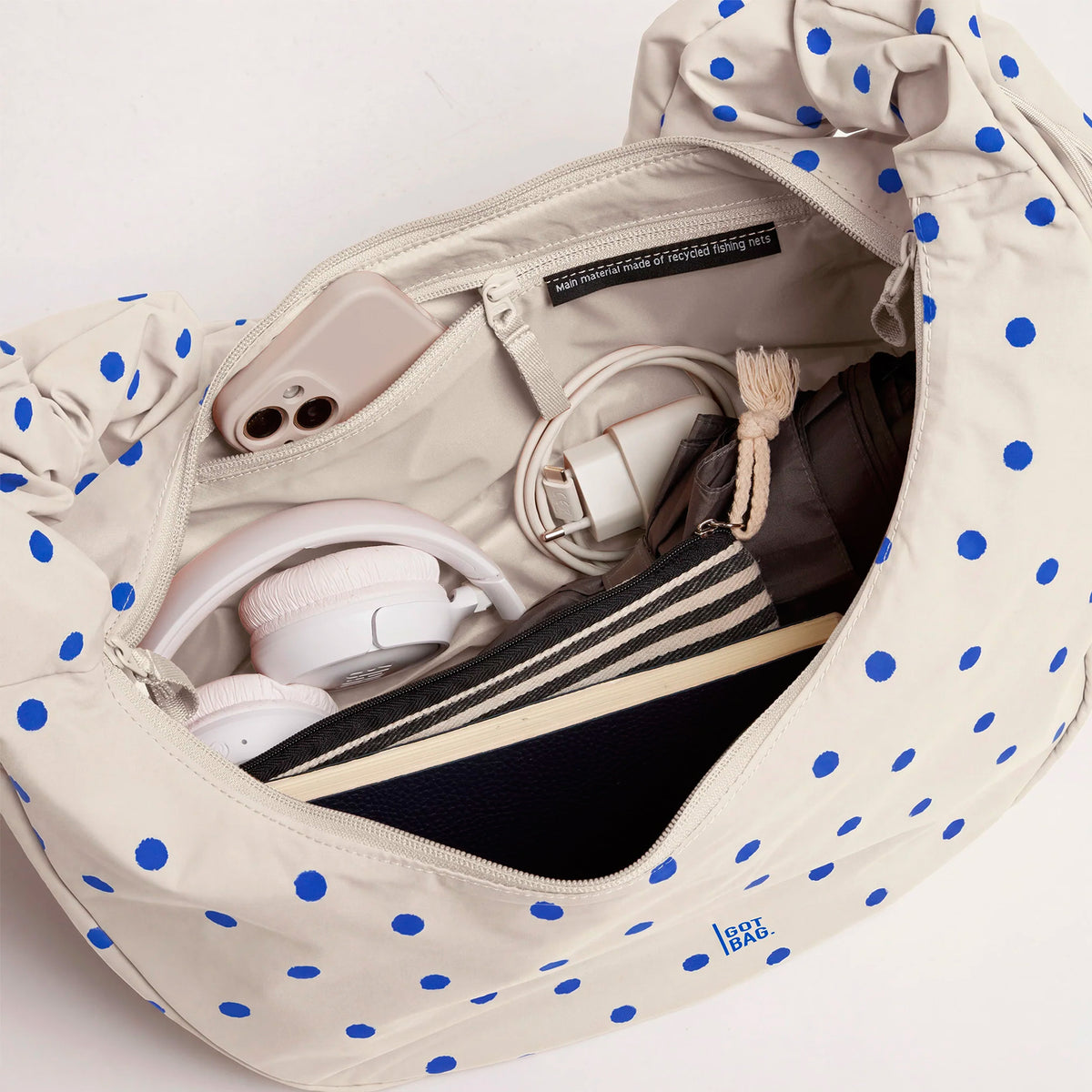 Bolso Got Bag - Moon Bag Ruffle Dot Cream