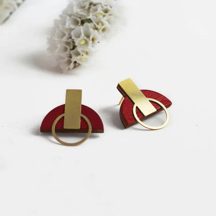 Pendientes - Studs Carmin Red