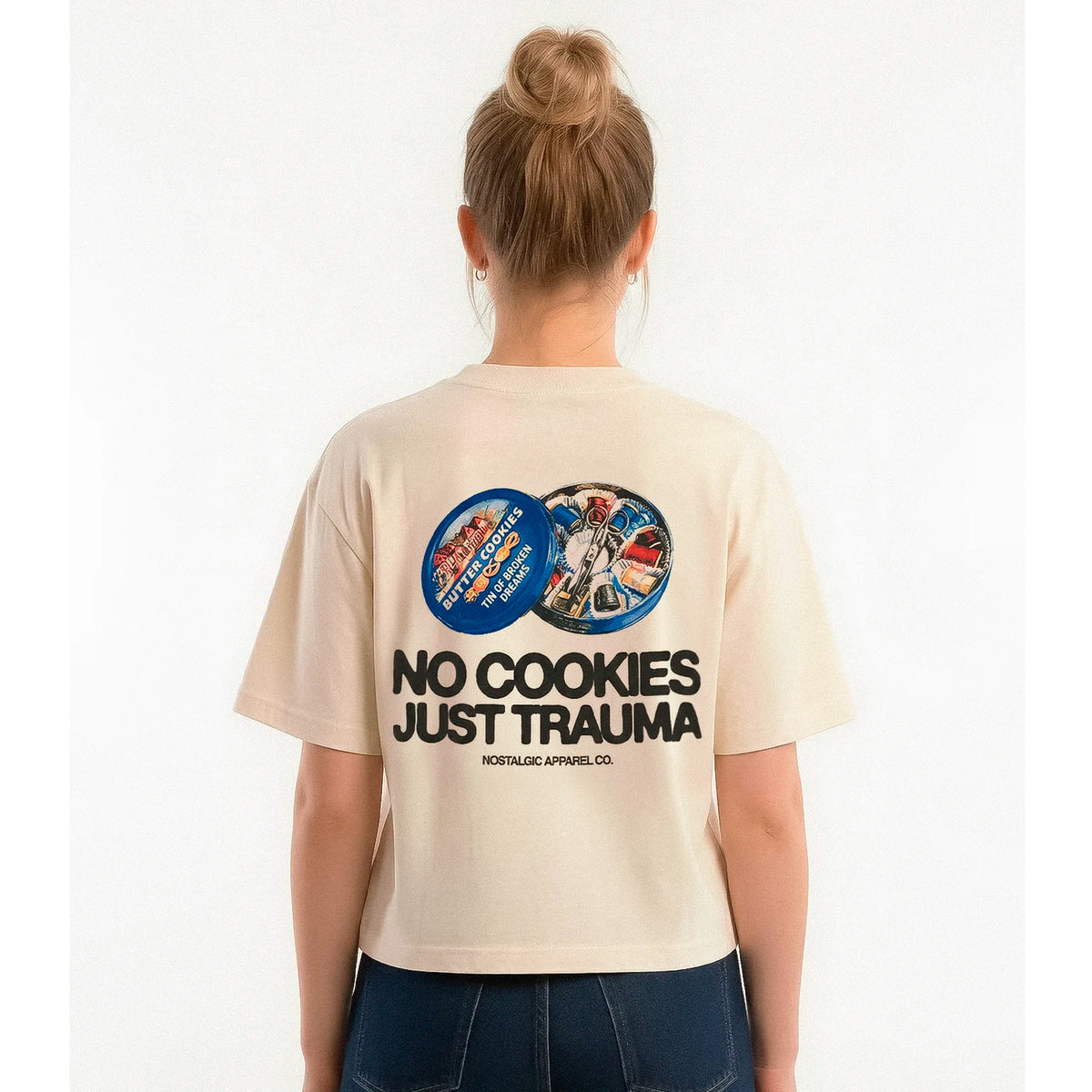 Camiseta Nostalgic Apparel - "No Cookies, Just Trauma" 🥨🍪