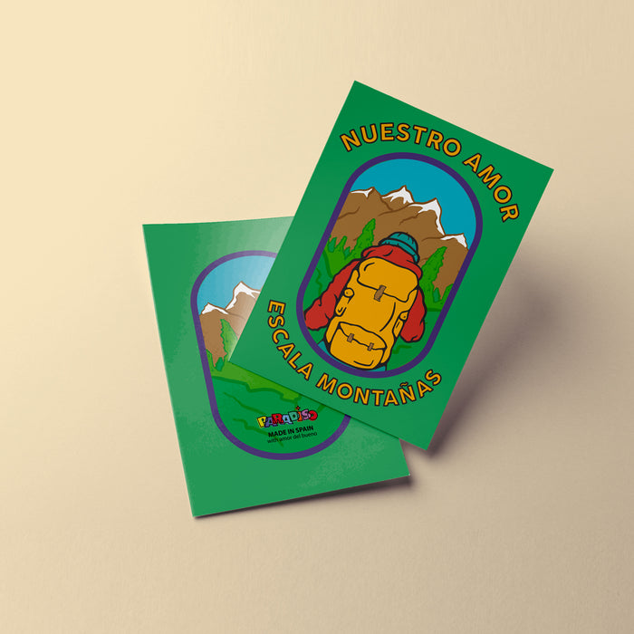 Postal - "Nuestro amor escala montañas" 🥾🏔️