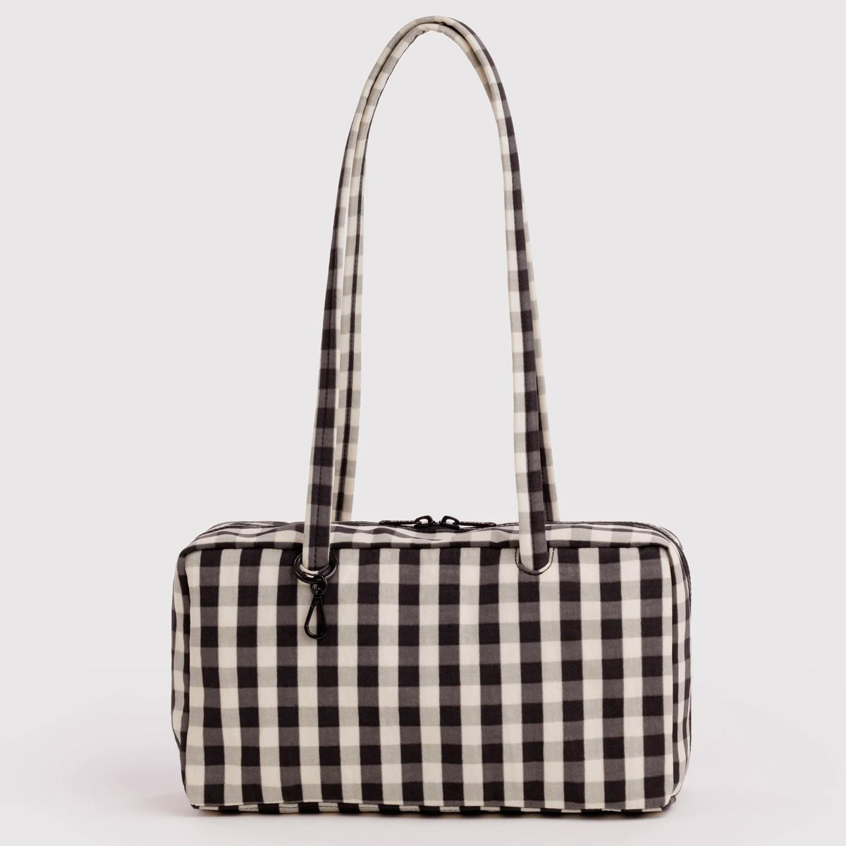 Bolso Bowler Baggu - Black and Cream Gingham