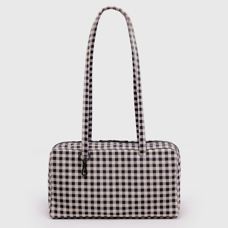 Bolso Bowler Baggu - Black & White Gingham