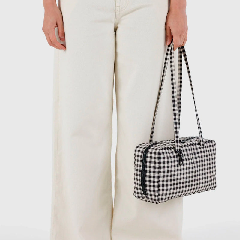 Bolso Bowler Baggu - Black & White Gingham
