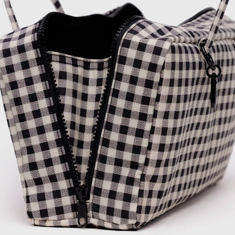 Bolso Bowler Baggu - Black & White Gingham
