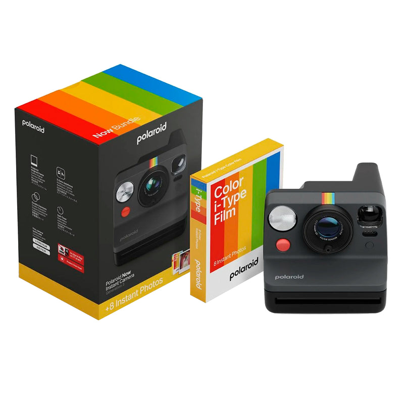 Cámara - Polaroid Now Negra (Generación 3) + 1 Película i-Type