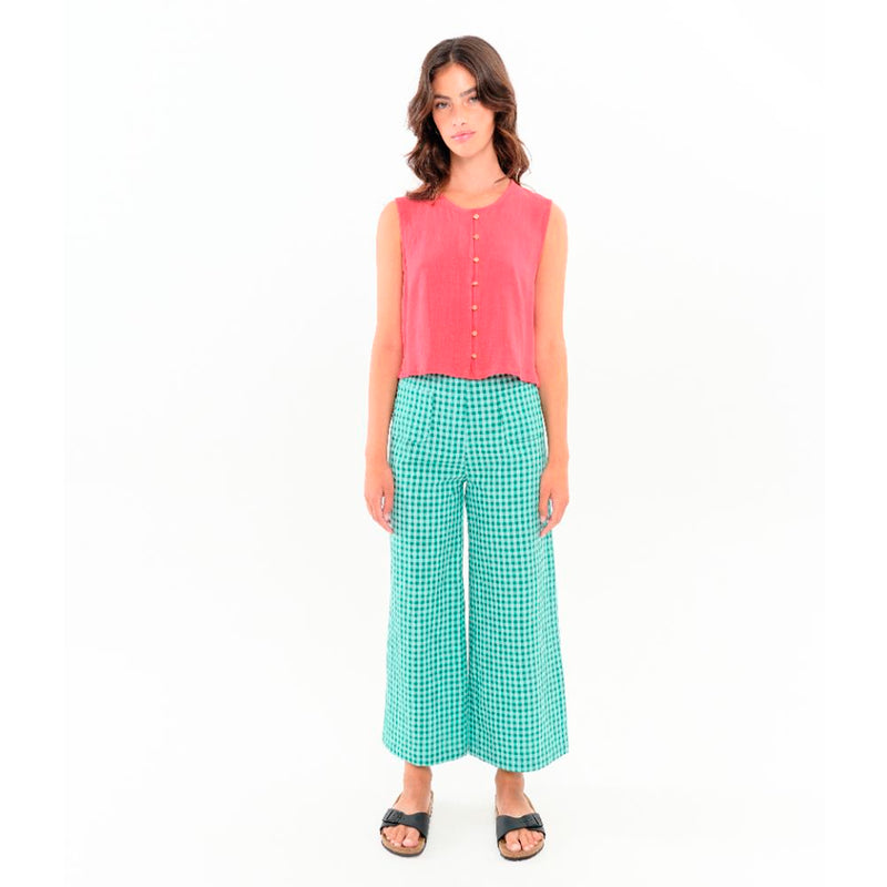 Pantalón Béhulah - Dalia Vichy Verde