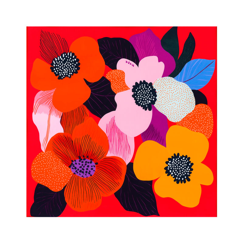 Pañuelo - Flores Rojas 💐