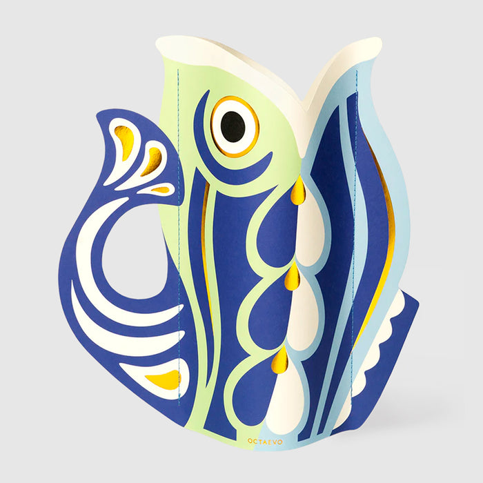 Jarrón de papel Octaevo - Fish Blue 🐟