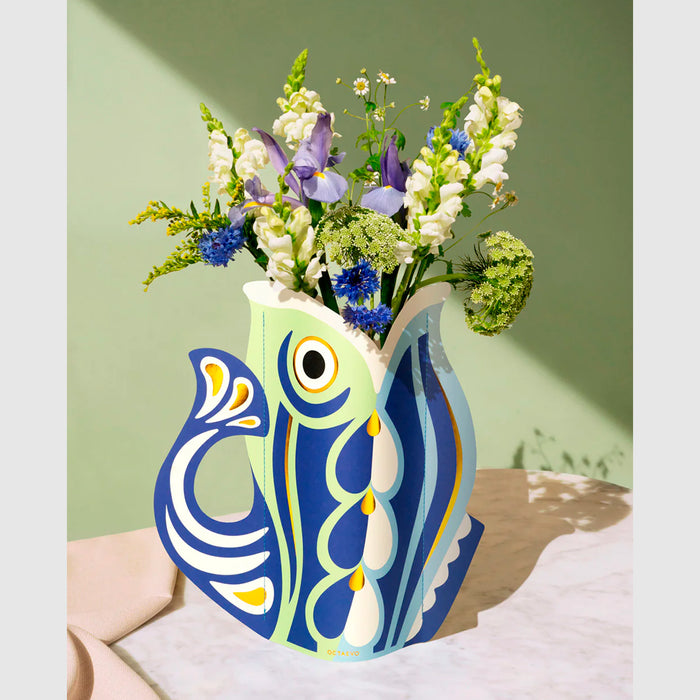 Jarrón de papel Octaevo - Fish Blue 🐟