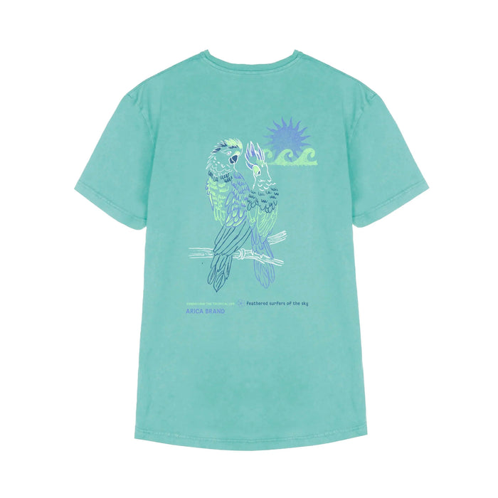 Camiseta Arica Brand - Parrot Aqua 🦜