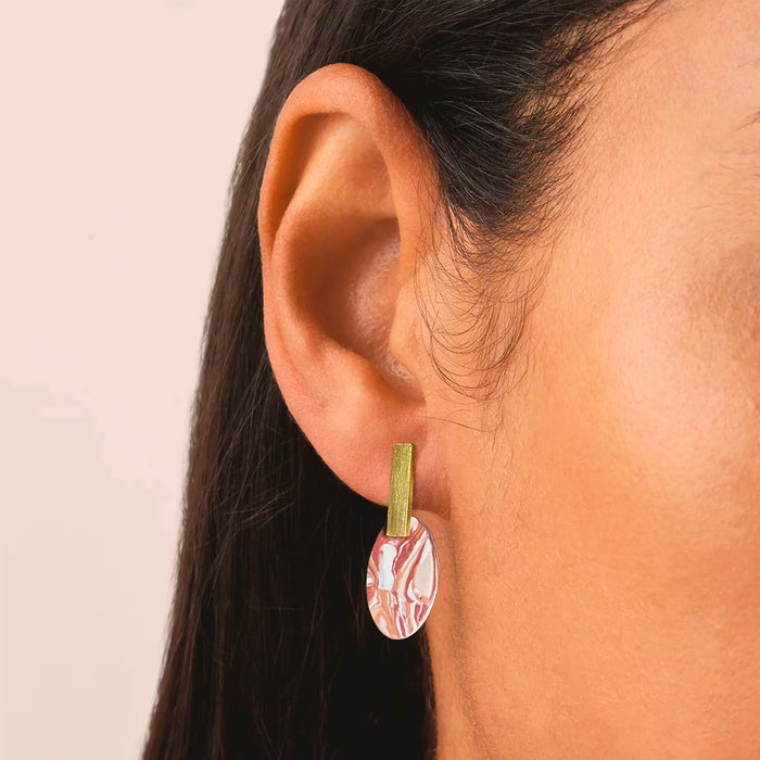 Pendientes Lavs Jewels - Agate Brown