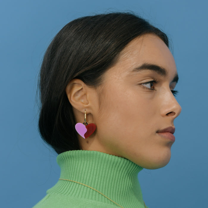 Pendientes - Amara Morado y Rojo