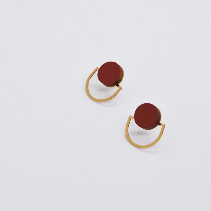 Pendientes - Small Studs Carmine Red