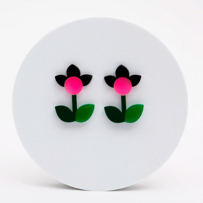 Pendientes - Frutas y Flores Amapola Negra