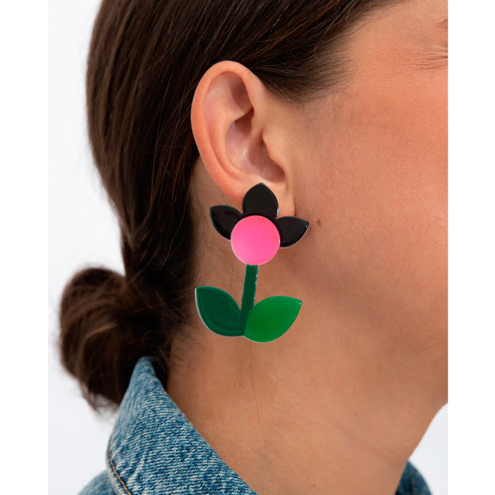 Pendientes - Frutas y Flores Amapola Negra