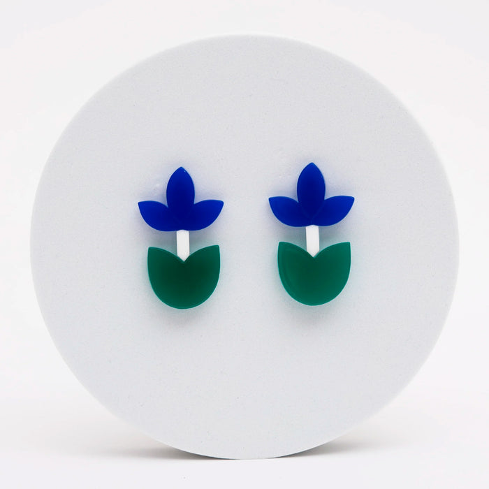 Pendientes - Frutas y Flores Tulipán Azul