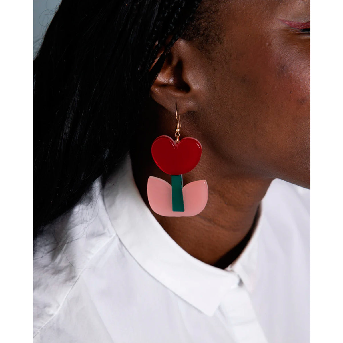 Pendientes Viva - Frutas y Flores Tulipán Rojo