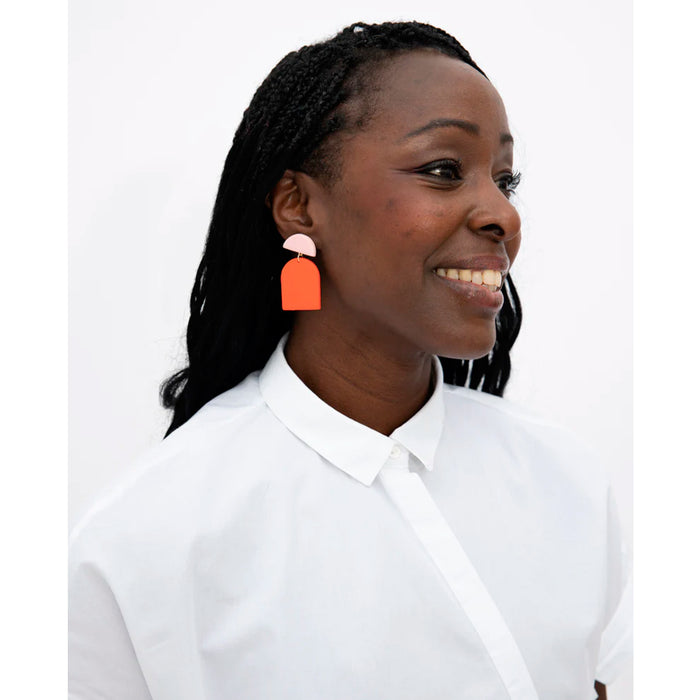 Pendientes - Geométrico Chica Naranja