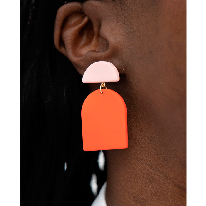 Pendientes - Geométrico Chica Naranja