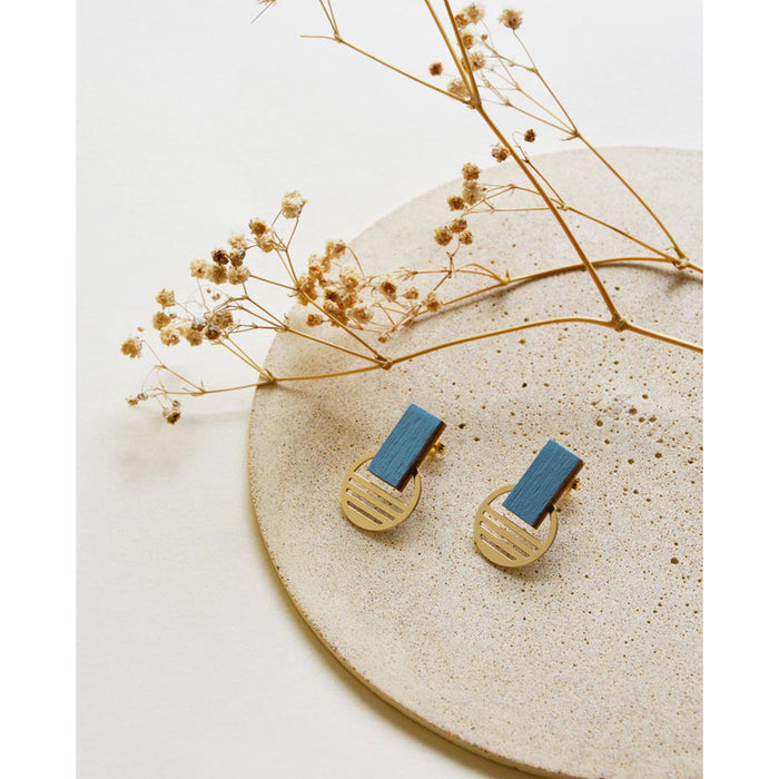 Pendientes - Bar Studs Ash Blue